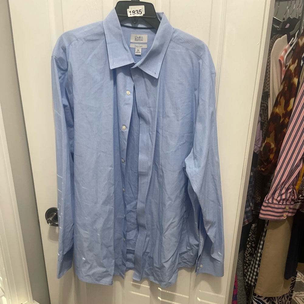 Croft & Barrow Men's Sky Blue Dress Shirt - Picture 3 of 14